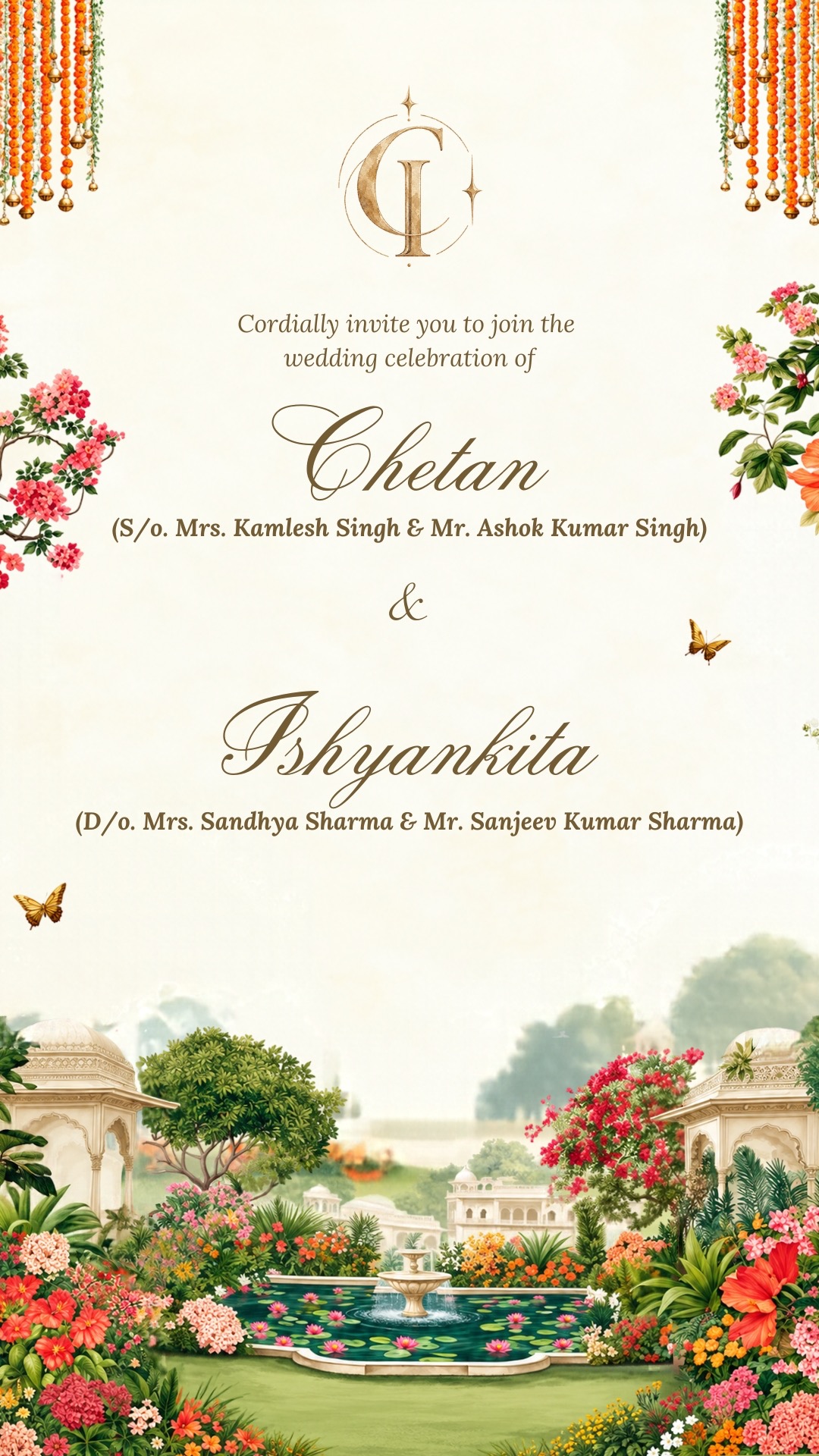 Wedding invitation for Chetan and Ishyankita